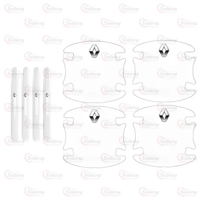 Плівка захист дверних ручок від подряпин Renault силіконова прозора (8шт)