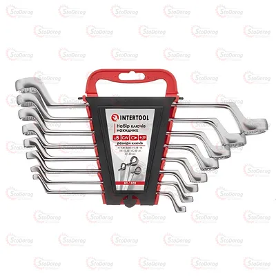 Набір Ключів накидних вигнутих 6-22мм 8шт Intertool HT-1102
