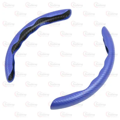 Накладки на Кермо L38 Шкіряний під карбон 3D Синій