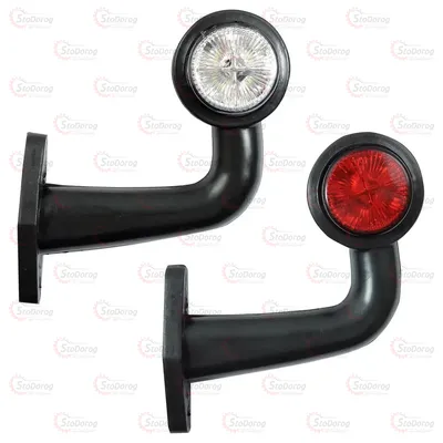 Габарит Ріжки Кривий 16см 24v 2шт Червоний+Білий MRT Л-055