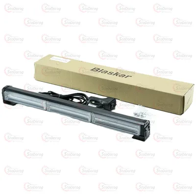 Страбоскоп LED додатковий прямокутний 450х40х45 3 секції синій в прикурювач