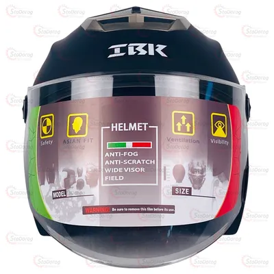 Мото Шолом 605 IBK Без Бороди Чорний Мат Очки 2