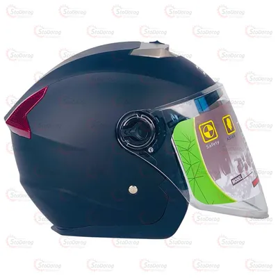 Мото Шолом 605 IBK Без Бороди Чорний Мат Очки