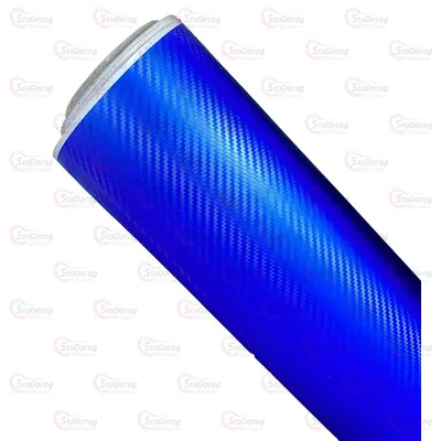 Плівка карбон 3D синій 1.52м х10см 2