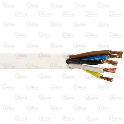 Провід багатожильний 5x1.5кв білий