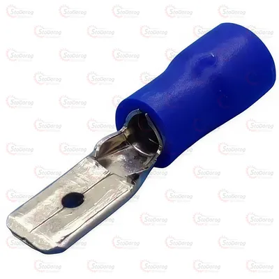Клема 4,8 мм. штирьова (тато) в ізоляції синя