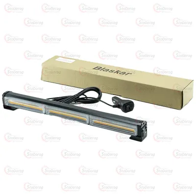 Страбоскоп LED додатковий прямокутний 450х40х45 3 секції жовтий в прикурювач