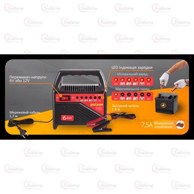 Зарядний пристрій Pulso 6A 6-12V 15-80AHR BC-15860 2