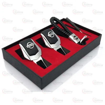 Подарунковий набір NISSAN 2в1 (Брелок, Заглушки ременя) 2