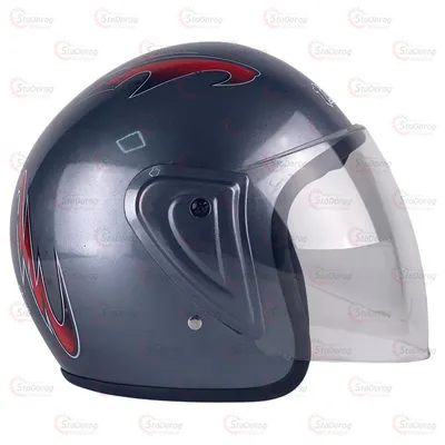 Мото Шолом 101 Без Бороди TouKui Сірий з Червоним