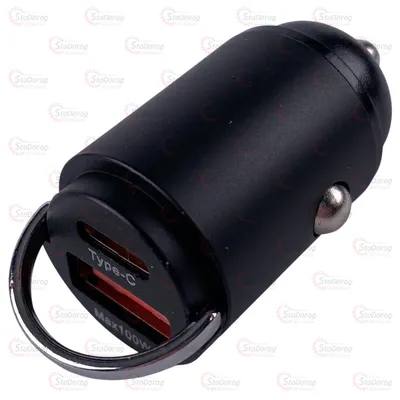 Зарядне у прикурювач 12-24v USB Type-C Пуля 3.4A 100w Швидка зарядка 2