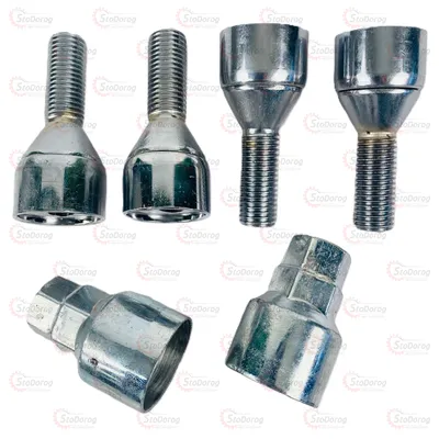 Болт секретний 12x1.5x28 Конус,обертальне  кільце ,метелик Walline Набір 4шт