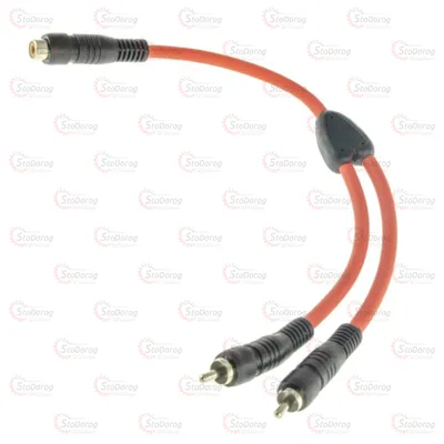 Розгалужувач Акустичний 1шт Міжблочний RCA-1мама 2 тато, провід 0.25м Для підключення підсилювача