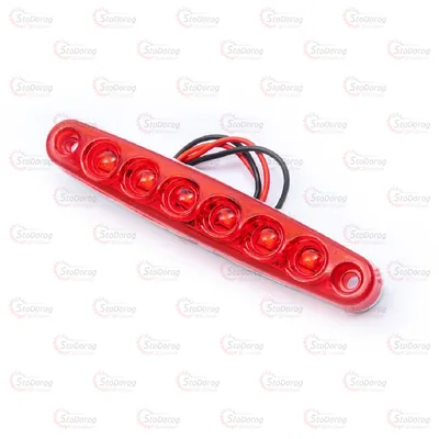 Габарит - Червоний 100х10мм 12/24V Led 6 Діодів Лінза МРТ-23 2