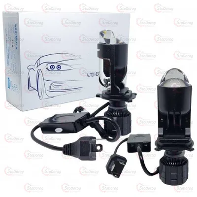 Лампа LED H4 A82 Y9 2шт Лінза