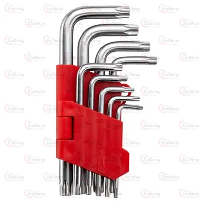 Набір ключів Г-подібних T10-T50 TORX Intertool HT-0607 2