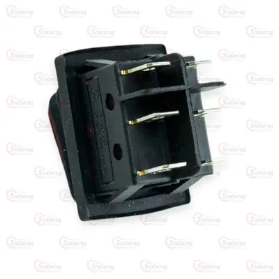 Кнопка герметична прямокутна 2положення 6контактів 2