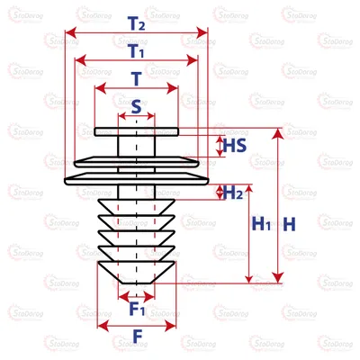 Кліпса обшивки та молдингів автомобільна 15серія 15839 15839 2