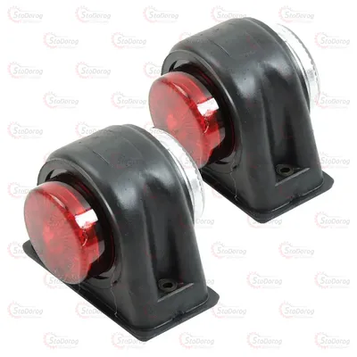 Габарит Ріжки 7*9см 12/24v 2шт Великий Червоний+Білий 4+4 LED MRT Л-033