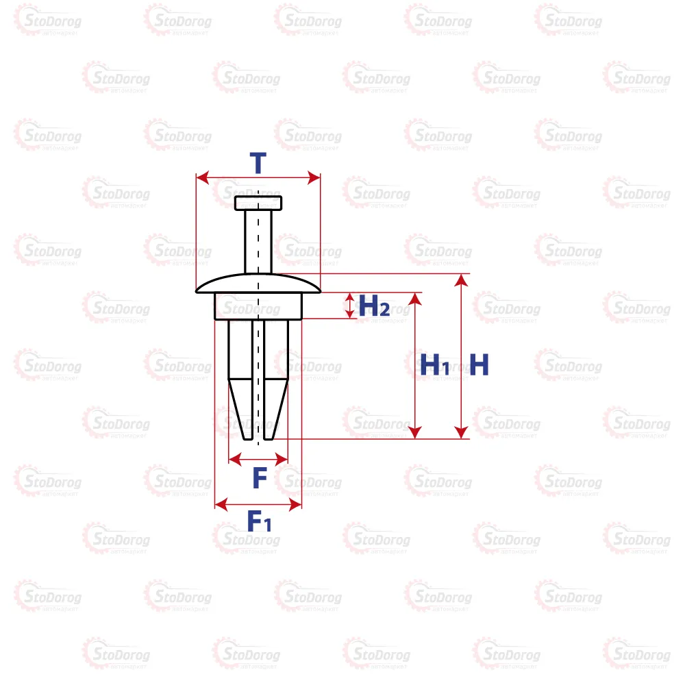 Кліпса розпірної дії автомобільна 11серія 11495 11495  - фото 1