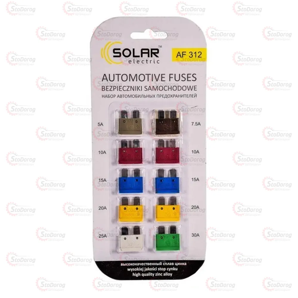 Запобіжник евро стандарт 5-30А Solar AF-312 