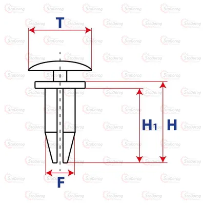 Кліпса розпірної дії автомобільна 11серія 11660 11660 2