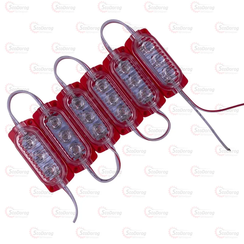 Модуль LED 12V красный 3 SMD 3D  - фото 1