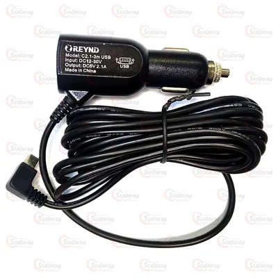 Зарядне у прикурювач 12-24v для відеореєстратора навігатора 3м 5в/2.1A USB