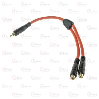 Розгалужувач Акустичний 1шт Міжблочний RCA-2мама 1 тато, провід 0.25м Для підкл. підсилювача