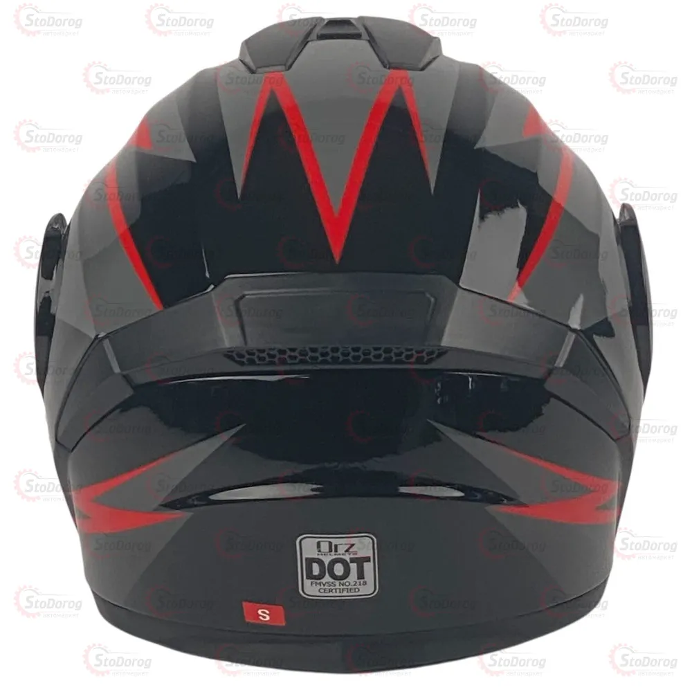 Мото Шолом Orz Зі спойлером/Бородою/Трансформер + Рукавиці + Підшоломник Red Lines S  - фото 2