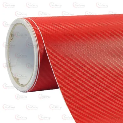 Плівка карбон 3D червоний 1.52м х10см