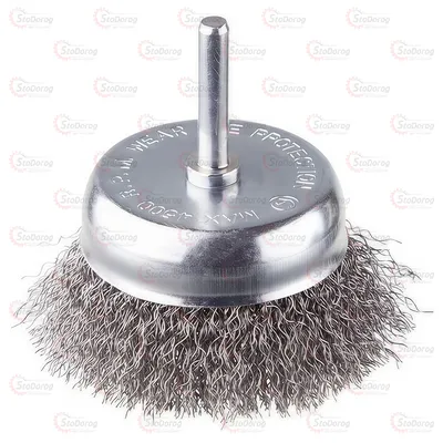 Щітка торцева 75мм зі стрижнем із рифл. дроту (1/4) Intertool BT-9075 2