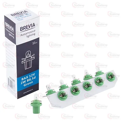 Лампа розжарювання BAX 12V 2W B8,5d Green CP Brevia 12336C