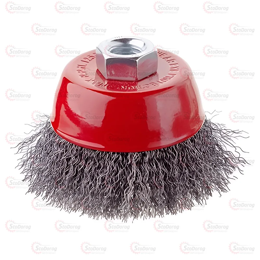 Щітка чашкова торцева 85мм з рифл. дроту (M14) Intertool BT-1085  - фото 1