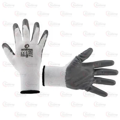 Перчатки INTERTOOL нітрилове покриття SP-0112