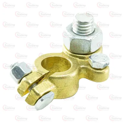 Клема акумуляторна латунь <-> під посилений болт D-12