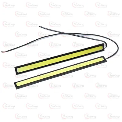 Модуль LED 2шт 14см 12V білий COB DRL на скотчі