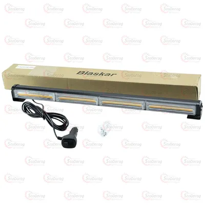 Страбоскоп LED додатковий прямокутний 600х40х45 4 секції жовтий в прикурювач