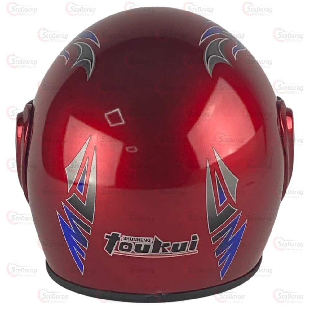 Мото Шолом 101 Без Бороди TouKui Червоний з Синім  - фото 2
