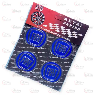 Наклейка d60 4шт на ковпаки FIAT Сині