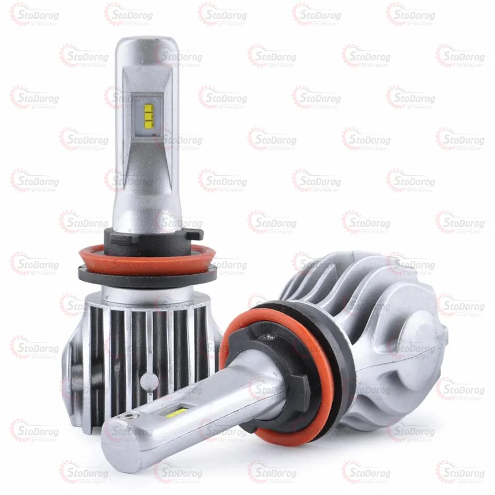 Лампа LED H11 (H8 H9 H16) Solar 12v 2шт Радіатор 6000Lm 40W CANBUS 