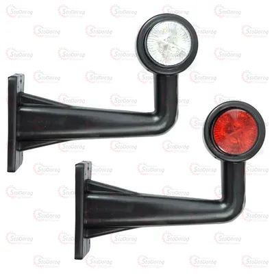 Габарит Ріжки Кривий 20см 12/24v 2шт Червоний+Білий MRT Л-056