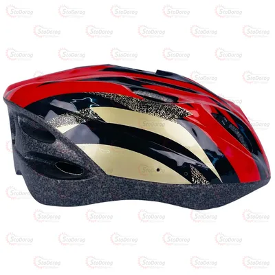 Вело Шолом Червоний з Чорно-Золотим Дизайном