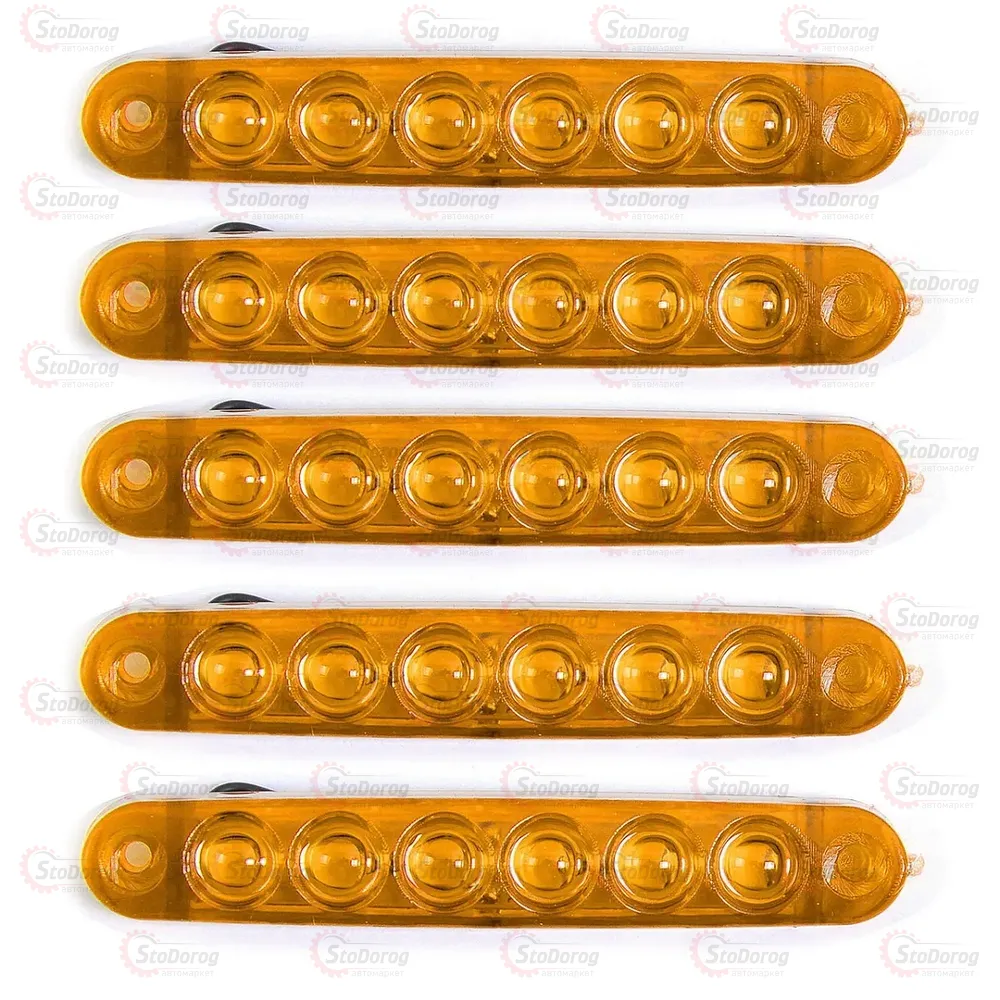 Габарит - Жовтий 100х15мм 12/24V Led 6 Діодів Лінза MPT-23 K-050  - фото 1