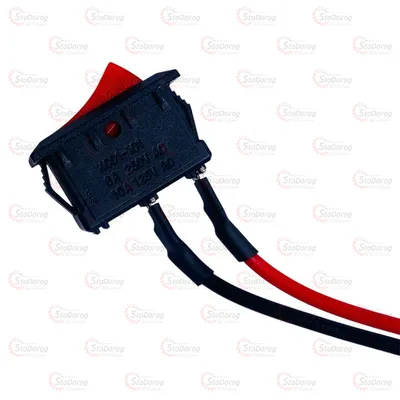 Кнопка універсальна №107 червона + дроти 15см 2