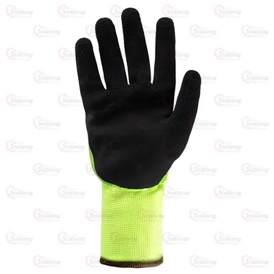 Перчатки робочі теплі покриті спіненим латексом жовті(зелені)