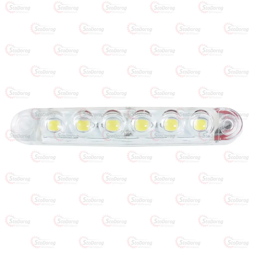 Габарит - Білий 100х10мм 12/24V Led 6 Діодів Лінза МРТ-23 