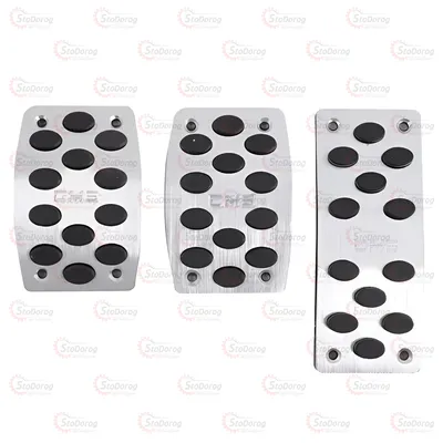 Накладки на педалі тюнінг Silver/Black метал люкс (МТ-1)