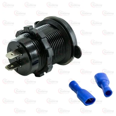 Гніздо під 2 USB 12-24V 2,1-1A вольтметр A16B 2