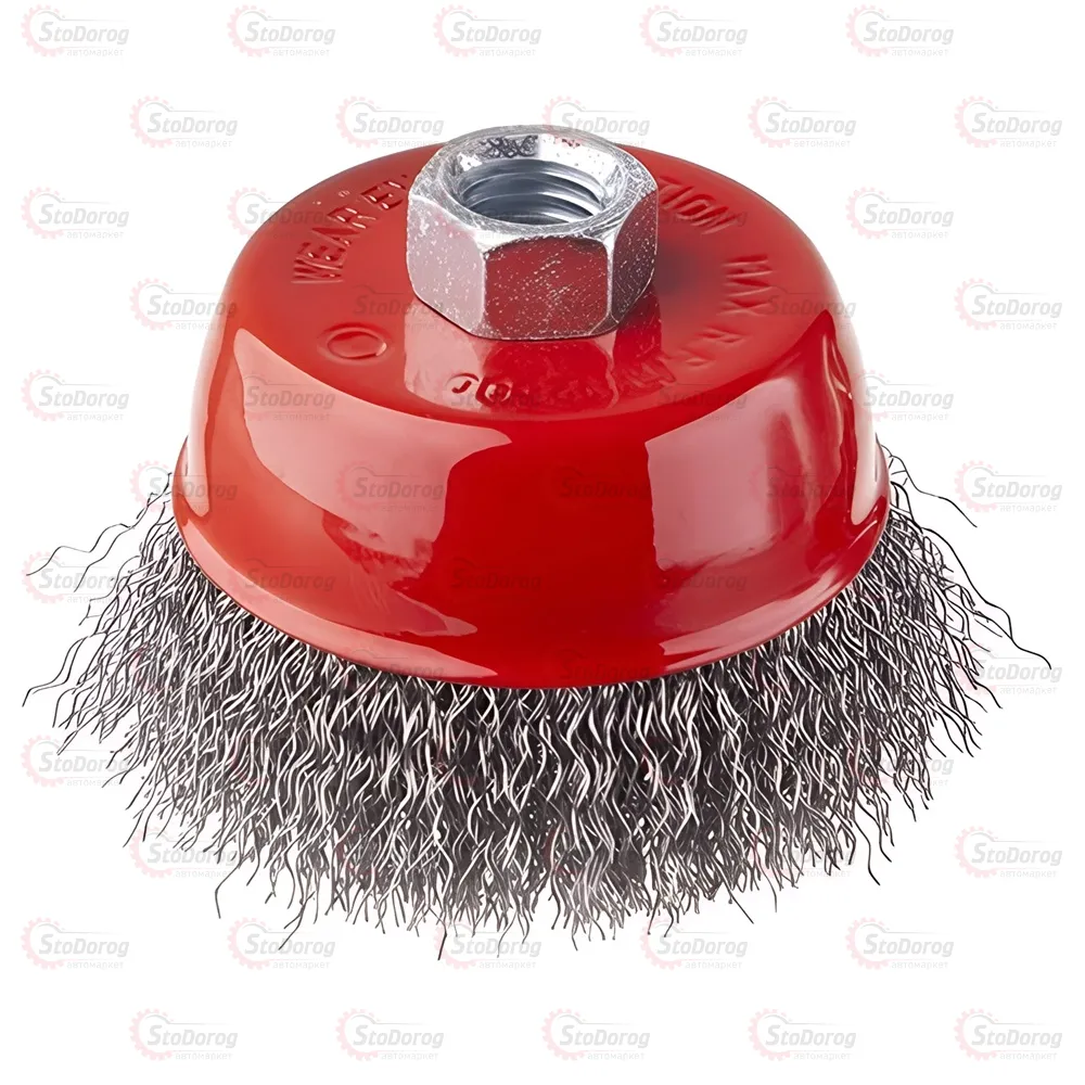 Щітка чашкова торцева 75мм з рифл. дроту (M14) Intertool BT-1075  - фото 1
